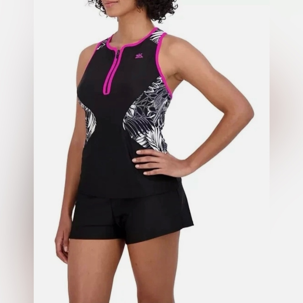 Women's Black and Pink Swim Set